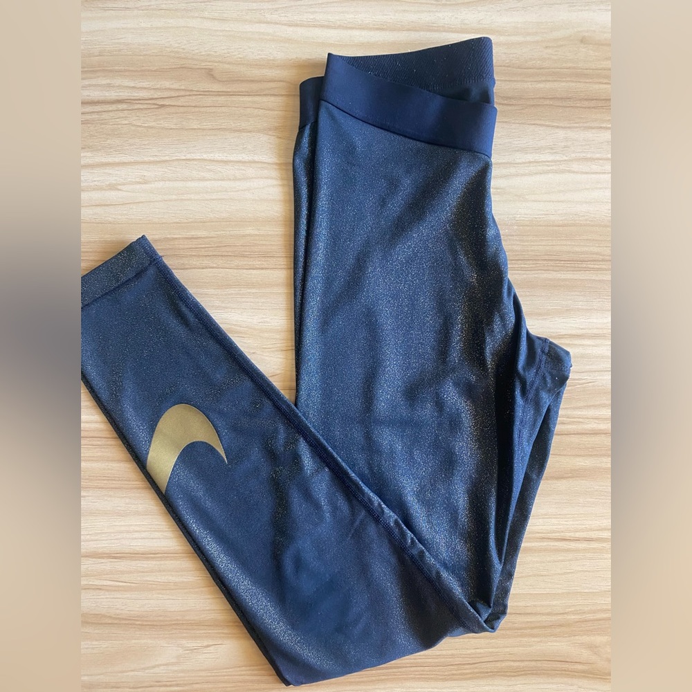 Nike Pro gold sparkle Dri-FIT legging